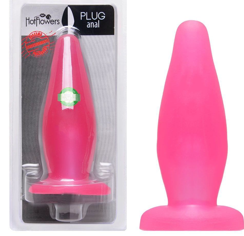 Plug anal Maciço 14.5x 5cm rosa